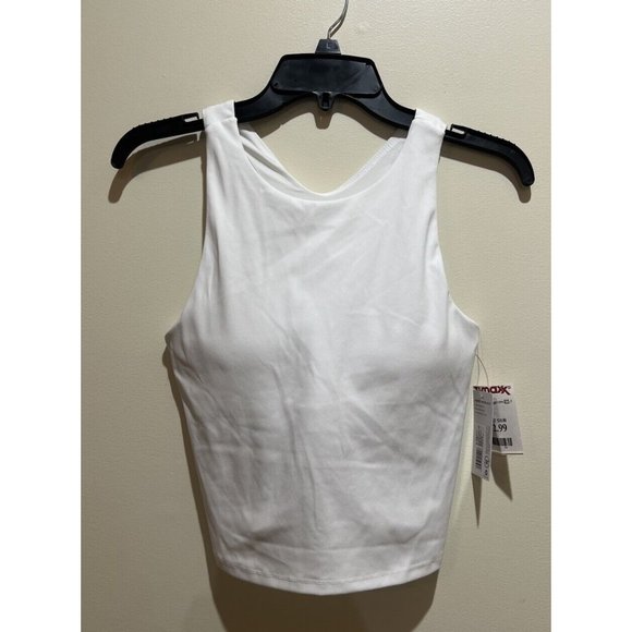 NWT~Jockey Women's Activewear Studio Crop Top ~Inner Bra Size XS~Bright White - Picture 1 of 5